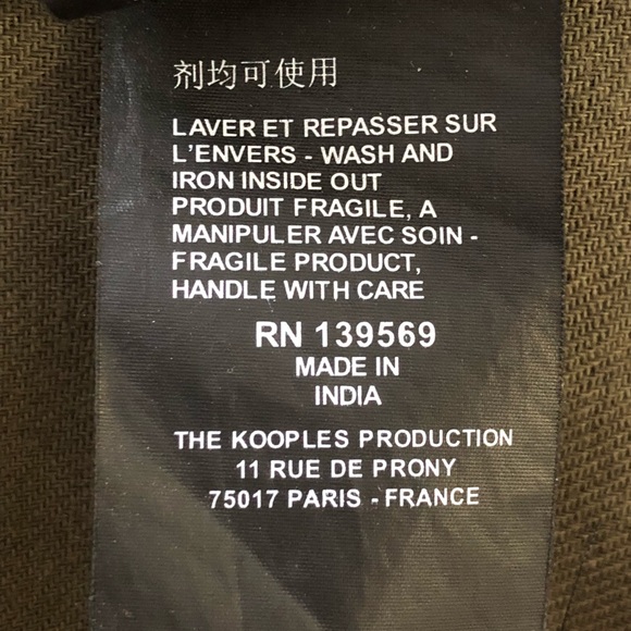 The Kooples Paris Designer Beaded Embroidered Green Parka Coat Women's Jacket S - Picture 9 of 11